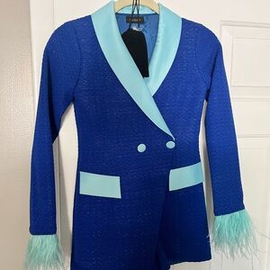 Girls Blue and Light Blue Blazer romper